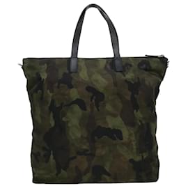 Prada-PRADA camouflage Tote Bag Nylon Khaki Auth ar7962-Khaki