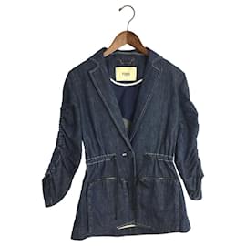 Fendi-*FENDI G Jean/36/Cotton/Tailored Design/Shirring/Secast-Blue