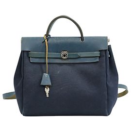 Hermès Hermes herbag Azul marinho