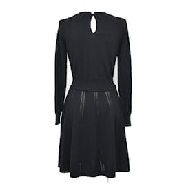 Miu Miu-miumiu Knit flare dress Knee length long sleeve-Black