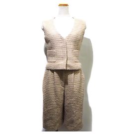* CHANEL Vest/Pants Tweed Pink Women's Setup Pink White