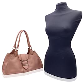 Fendi-Selleria Pink Metallic Leather Sporty Hobo Shoulder Bag-Pink