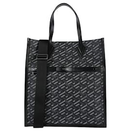 Versace-Versace La Greca Signature Tall Tote Bag-Black