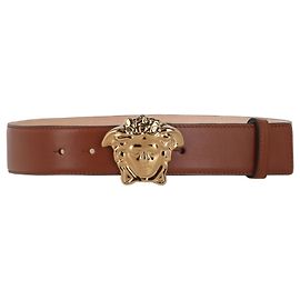 Versace La Medusa Ledergürtel Braun