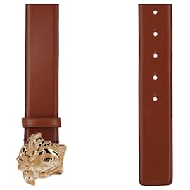 Versace-Cinto de Couro Versace La Medusa-Marrom