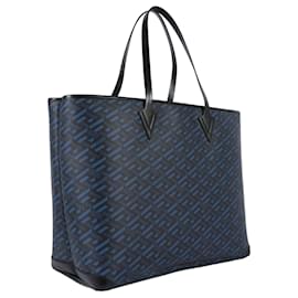Versace-Versace Greca Signature Tote Bag-Blue