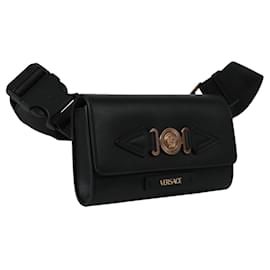 Versace-Versace Medusa Biggie Leather Belt Bag-Black