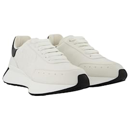 Alexander Mcqueen-Sprint Runner Sneakers - Alexander Mcqueen - White/Black - Leather-White