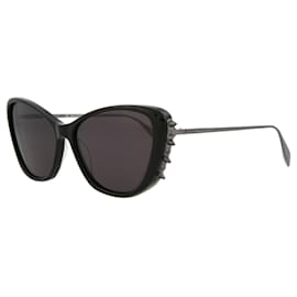 Alexander Mcqueen-Alexander Mcqueen Cat Eye-Frame Acetate Sunglasses-Black