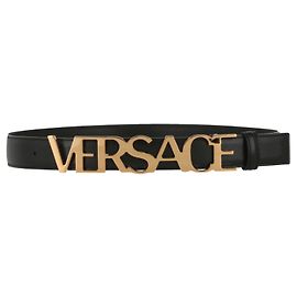 Ledergürtel mit Versace-Logo Schwarz