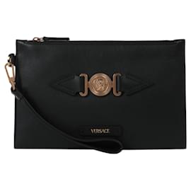 Versace-Versace Medusa Leather Card Holder-Black