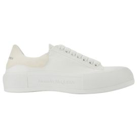 Deck Plimsoll Sneakers - Alexander Mcqueen - White - Canva White
