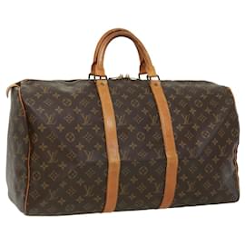 Louis Vuitton-Louis Vuitton Monograma Keepall 50 Boston Bag M41426 LV Auth jk2814-Outro
