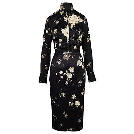 Roberto Cavalli Bluse mit Blumenmuster Schwarz