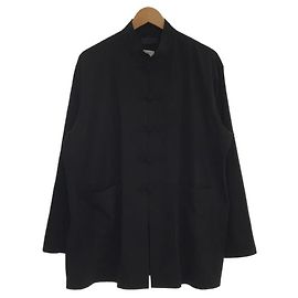 *YOHJI YAMAMOTO Rayon Gabardine Stretch China Jacket Black
