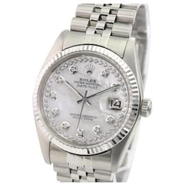 Rolex-Rolex White Mop Mens Datejust Diamond Dial Diamond Bezel 36mm watch-Other