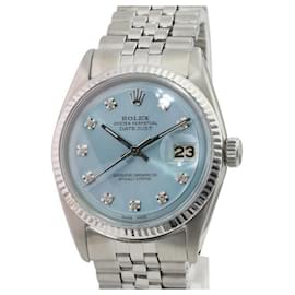 Rolex-Rolex Ice Blue Mens Datejust Diamond Dial Fluted Bezel 36mm watch-Other