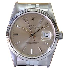Rolex-Rolex Datejust  16234 Silver Dial Fluted Bezel 36mm watch-Grey