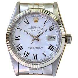 Rolex-Rolex Mens Datejust White Buckley Dial 36mm watch-White