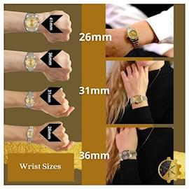Rolex-Rolex Pink Mop Datejust 2tone Diamond Dial 18k Gold Fluted Bezel Watch-Other