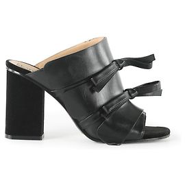 Emilio Pucci Schwarz Leder Mondragone Bow Mules Schwarz