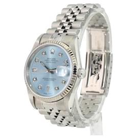 Rolex-Rolex Ice Blue Mens Datejust 16234 Diamond Dial Fluted Bezel 36mm watch-Other