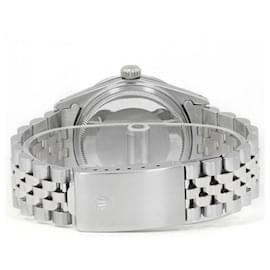 Rolex-Rolex Salmon Roman Mens Datejust S Steel Blue Dial Diamond Bezel 36mm watch-Other