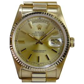 Rolex-ROLEX DAY DATE 18k Factory Champagne Dial 36mm watch-Yellow