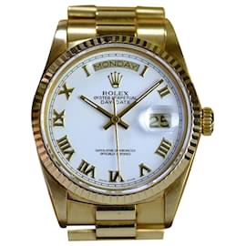 Rolex-Rolex Daydate 18K 36mm White Roman Dial 36mm Watch-all Factory-White
