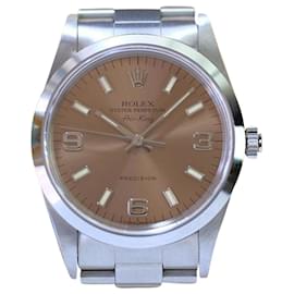Rolex-Rolex Airking Ss Pink Salmon Dial 34mm Watch -Pink