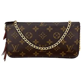 Louis Vuitton-Louis Vuitton Louis Vuitton Wallet  Isolite On A Chain Monogram Canvas Clutch Crossbody A752 -Brown