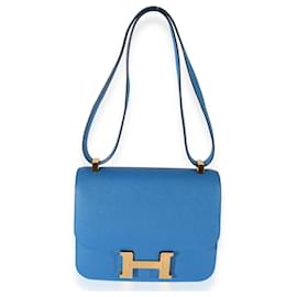 Hermès-Hermès Bleu Zellige Epsom Constance 24 -Bleu