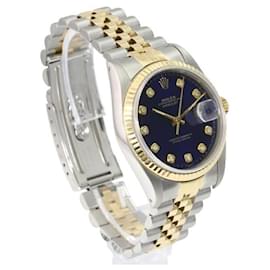 Rolex-Rolex Blue Mens Datejust Two-tone Diamond Fluted 36mm watch-Other