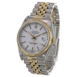 Rolex-Rolex Mens Datejust 16233 Factory White Index Dial Watch -White