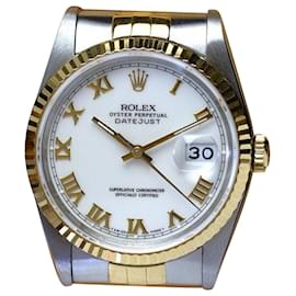 Rolex-Rolex Datejust Factory White Roman Dial W/papers 36mm Watch -White