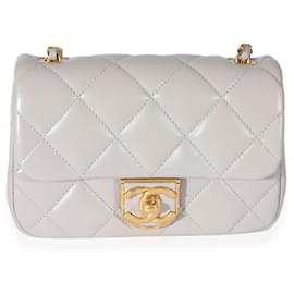 Chanel-Chanel Grey Quilted Lambskin Mini Flap Bag-Grey
