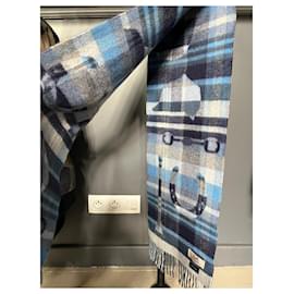 Hermès-Hombres bufandas-Azul