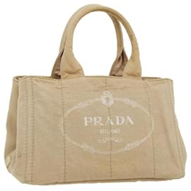 Prada-PRADA CanapaMM Tote Bag Canvas Beige Auth ar7913-Beige