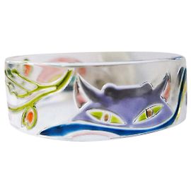 Miu MIu SS14 Collana girocollo con gatto in lucite Multicolore