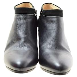 Prada-* PRADA Suede Combination Leather Booties 37.5 black-Black