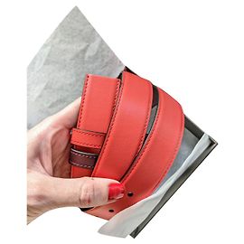 Patek Philippe Cinturón de cuero reversible Plata Burdeos Coral