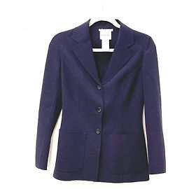 Céline *Celine Setup Jacket & Skirt Suit Wool Women's Purple Purple