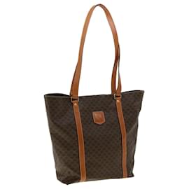 Céline-CELINE Macadam Canvas Tote Bag PVC Leather Brown Auth am3232-Brown