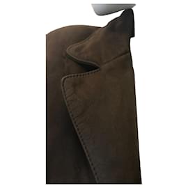 Autre Marque-Cowhide Leather Jacket-Dark brown