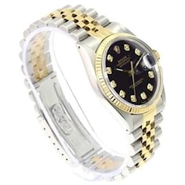 Rolex-Rolex Purple Mens Datejust Diamond Dial Fluted Bezel 36mm-quickset Watch-Other