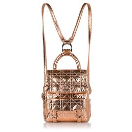 Dior Gold Cannage Stardust Lederrucksack Golden