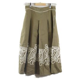 * Loro Piana Flare Falda Ropa Bottoms Algodón Mujer Beige Beige