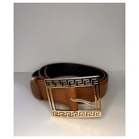 Versace-Leather Belt Versace-Caramel