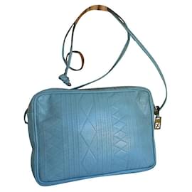 Fendi-vintage80 bolsa fendi bolsa azul claro-Turquesa
