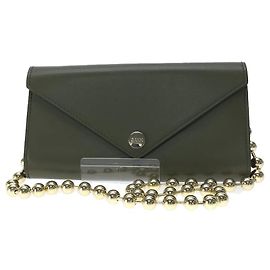 GANNI Envelope Chain Wallet Grün
